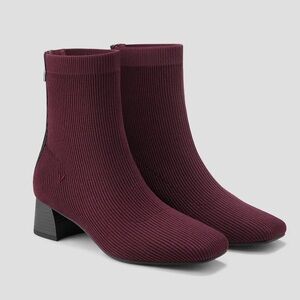 Vivaia Zippered Square-Toe Water-Repellent Ankle Boots (Marcella)